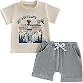 Fernvia Toddler Baby Boy Summer Clothes Funny Basketball Retro Short Sleeve Shirt T-Shirt Tops + Shorts Outfit Set