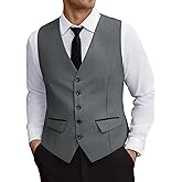 COOFANDY Men's Business Suit Vest Slim Fit Dress Vest Wedding Waistcoat
