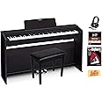 Casio Privia PX-870 Digital Piano - Black Bundle with Furniture Bench, Headphones, Piano Book, Online Piano Lessons, Instruct