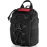 ONETIGRIS IFAK Molle Pouch - Tactical First Aid Bag Medical Admin Pouches Trauma Kit Bag EMT MED Belt Backpack with D-Ring Hook for Outdoor Activities and Emergency Uses (Empty Bag)
