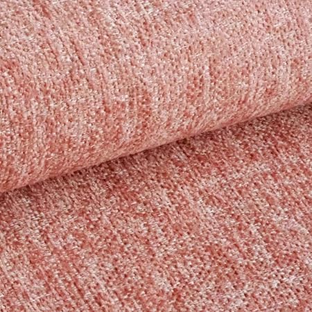 NOVELY® TESSANO samtweicher Chenille Polsterstoff | Möbelstoff | 3D-Optik | SCHWER ENTFLAMMBAR Edition (06 Rosa Koralle)
