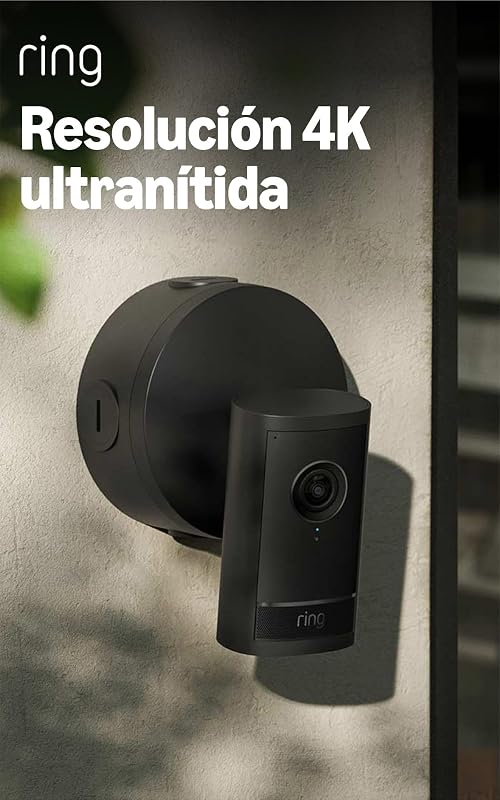 Câmara Pro Exterior com Adaptador PoE (Câmara Pro Exterior, última geração) | Câmara de Segurança | 4K retiniano, até zoom 10x | Teste gratuito de 30 dias do plano de subscrição Ring