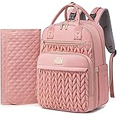 Tealari Diaper Bag Backpack,Stylish Baby Diaper Bag,Waterproof Travel Diaper Backpacks Baby Bags with Changing Pad,Stroller Straps,Insulated Pockets (Pink)