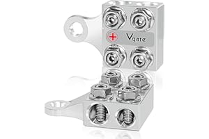 Vgate 8-Way Car Battery Terminal Distribution Block for Lithium or AGM Lead-Acid Battery with Bolt Down Ends or Threaded Stud