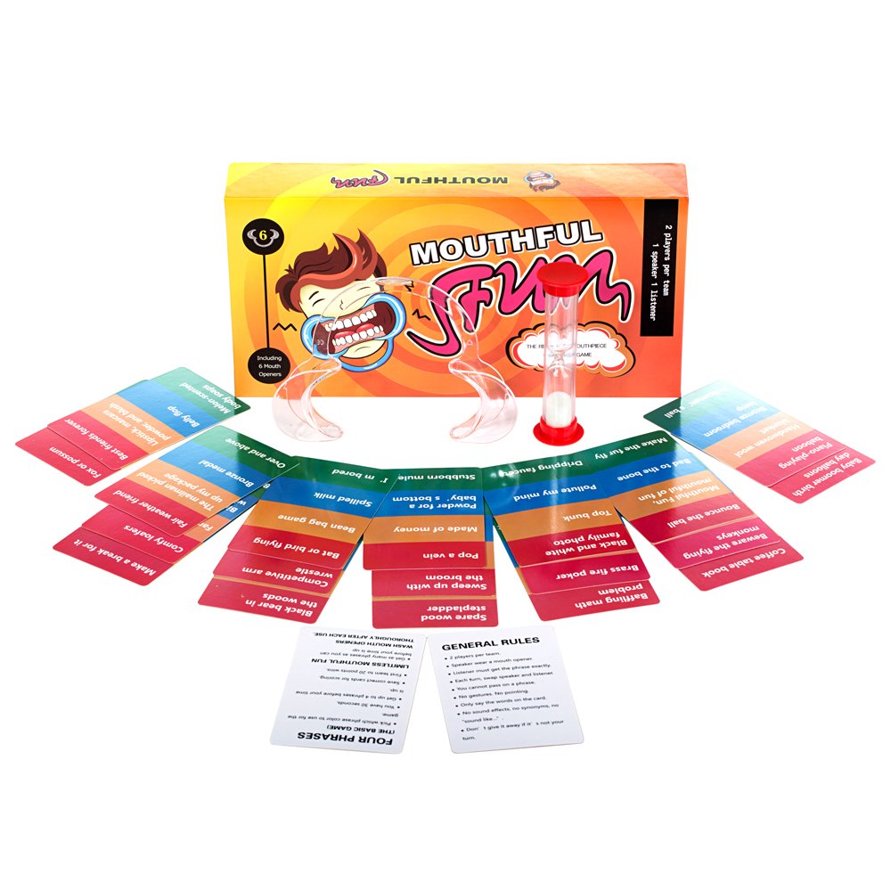 Mouthful Fun Card Game - Original Hilarious Lipless MouthGuard Challenge Board Game Party and Family Friendly Pack for Kids and Adults