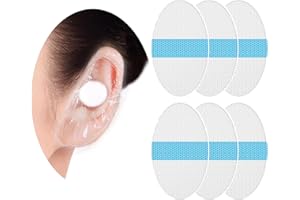 saicheek Large Size Upgarde Silicon-Gel Material Easy to Take Off Adult Ear Covers with Cotton Ball,Women Shower Cap Ear Protection for Hair Washing,Bath,Swimming (Large 60Pcs)