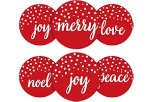 KINGLAKE GARDEN Christmas Stickers Happy Holiday Stickers Labels 2 Inch Large Joy Design Sticker 120Pcs Round Christmas Card Sticker for Envelope Seals, Card, Ornament (Joy)
