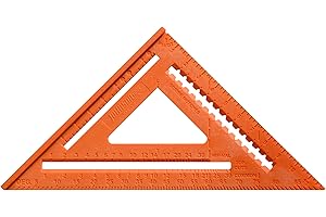 Johnson Level & Tool RAS-170B-ORA Structo-Cast Rafter Square, 12", Red, 1 Square