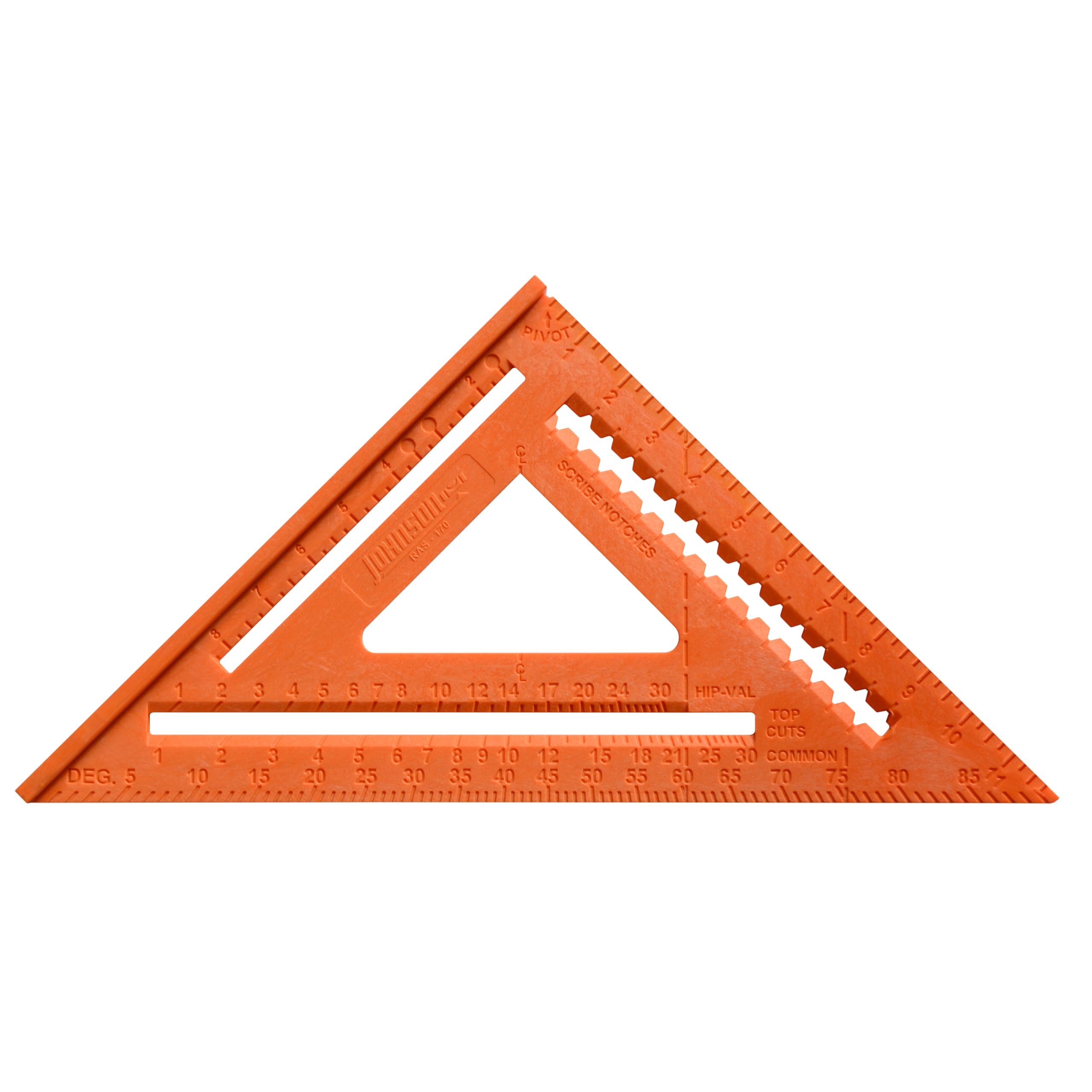 Johnson Level & Tool RAS-170B-ORA Structo-Cast Rafter Square, 12", Red, 1 Square