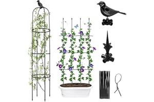 MYMULIKE Garden Trellis for Climbing Plants Outdoor, 6ft Tall Plant Trellis Support for Potted Plants Climbing Vine Rose Clematis Vegetable Cucumber Trellis, Garden Obelisk Trellis