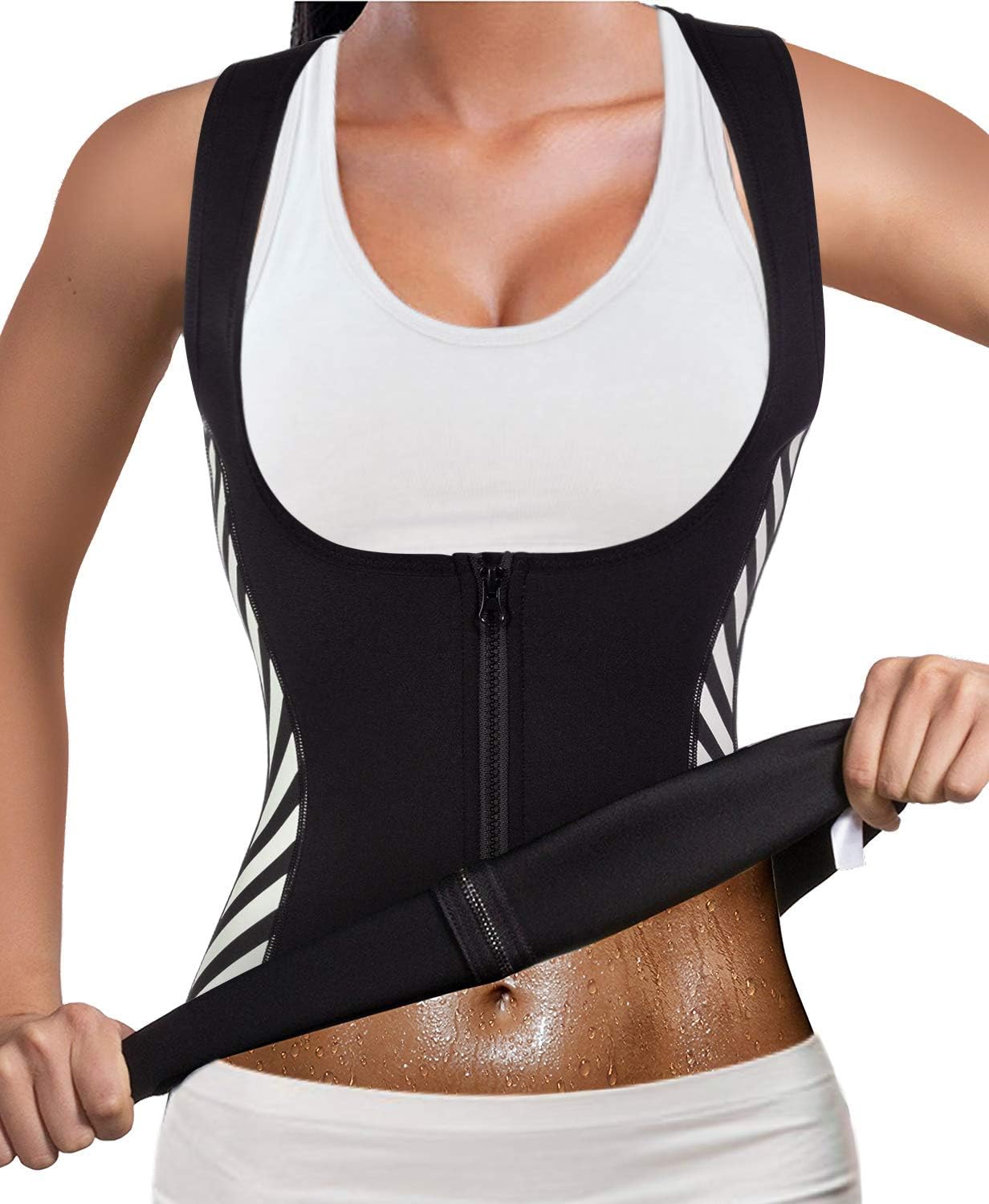 Ursexyly Neoprene Sauna Vest Fitness Workout Sweating Vest Hot Trainer Top for Women Waist Trainer