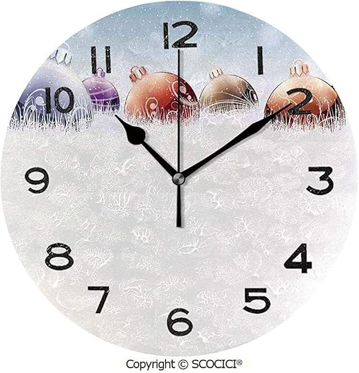 L Fenn Adornos De Reloj Redondo En El Campo De Nieve En Invierno