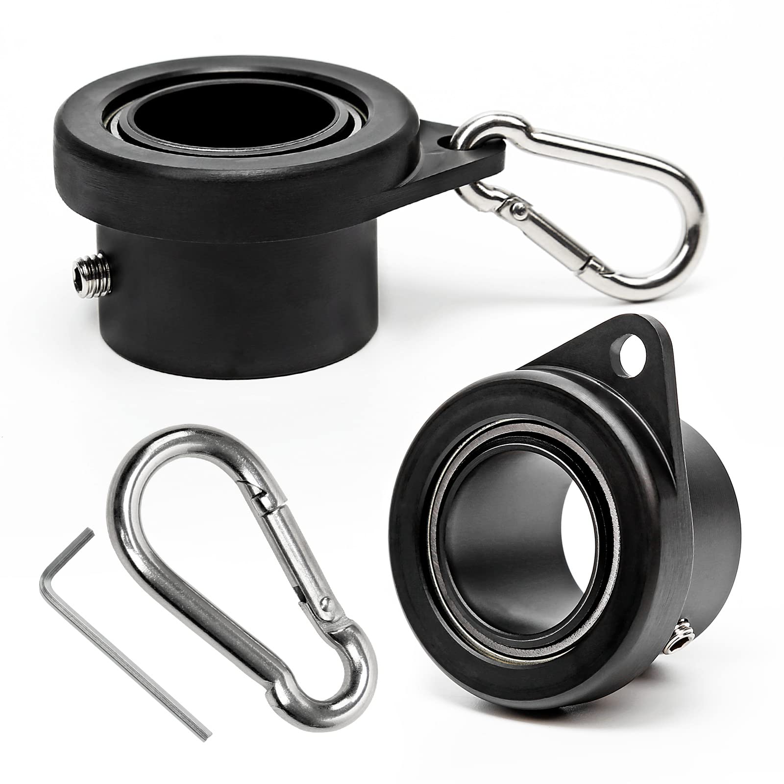 Photo 1 of HIBLE 1 Inch Black Flag Pole Ring with Built-in Bearings, Spinning Aluminum Alloy Flagpole Rings, 360 Degree Rotating Tangle Free Flag Pole Spinners (Fit 0.75-1 Inch Pole)