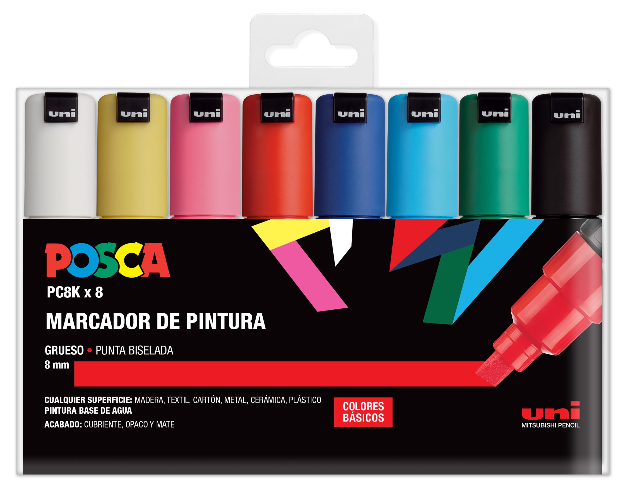 UNI Posca PC 8K Basic Set – Pack of 8 Markers