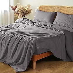 Shilucheng 100% French Linen Sheets - Full Size Bed