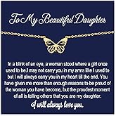 Aelciyue Gifts for Daughter Christmas - Birthday Mothers Valentines Day Inspirational Going Away Long Distance Gifts for Daughter from Mom Dad Daughters Adult Butterfly Necklaces Gift for Stepdaughter