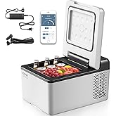VEVOR 12V Car Refrigerator 10 QT, Portable Mini Freezer with APP Control, -4℉ to 68℉, 12/24V DC & 110-220V AC Compressor Cool