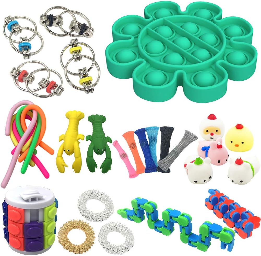 Kylewo 29 Pieces Fidget Toy Kit - Fidget Toys for Children, Adults, Anti-Anxiety, Colorful Sensory Fidget Stretch Therapy Toys for Children and Adults