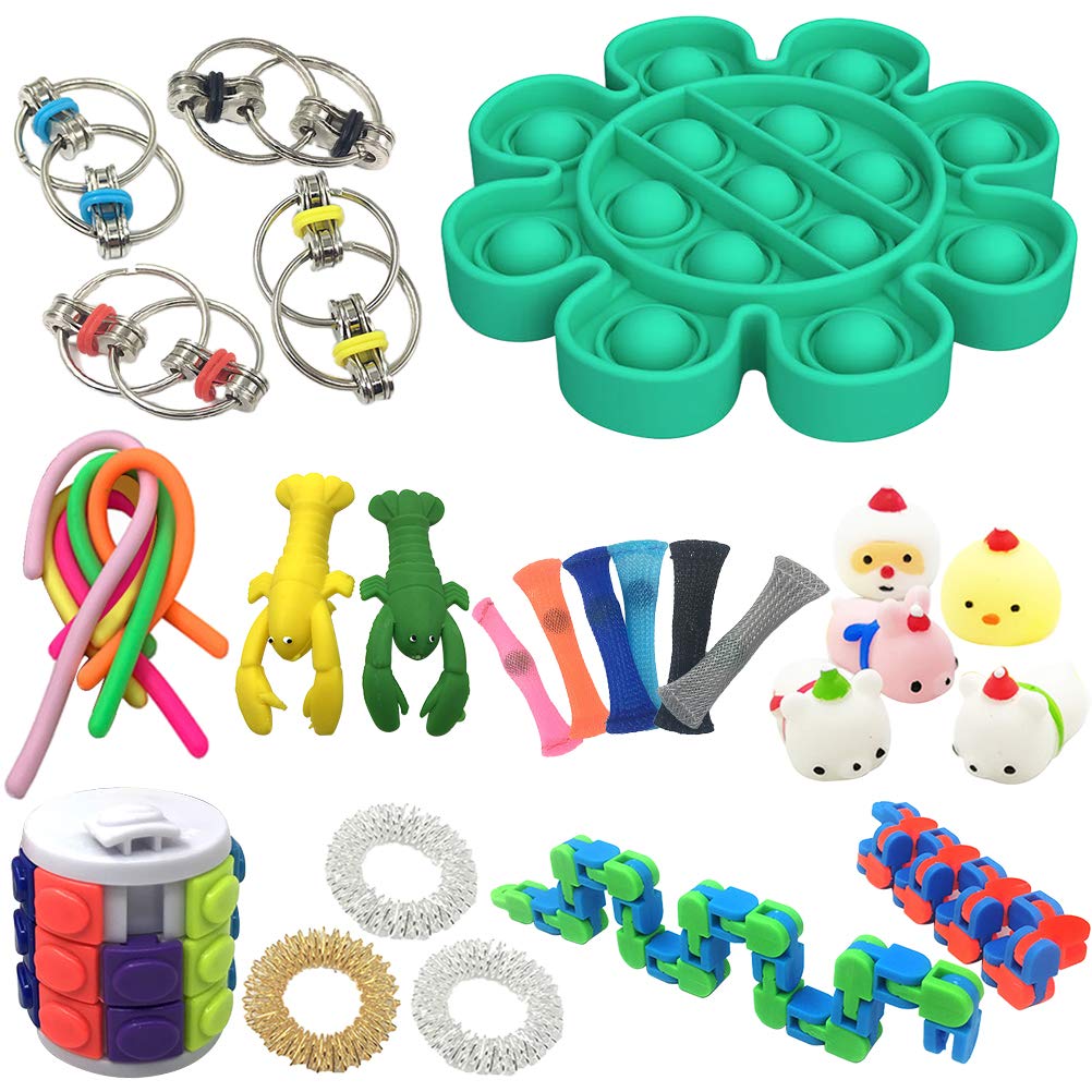 Kylewo 29 Pieces Fidget Toy Kit - Fidget Toys for Children, Adults, Anti-Anxiety, Colorful Sensory Fidget Stretch Therapy Toys for Children and Adults