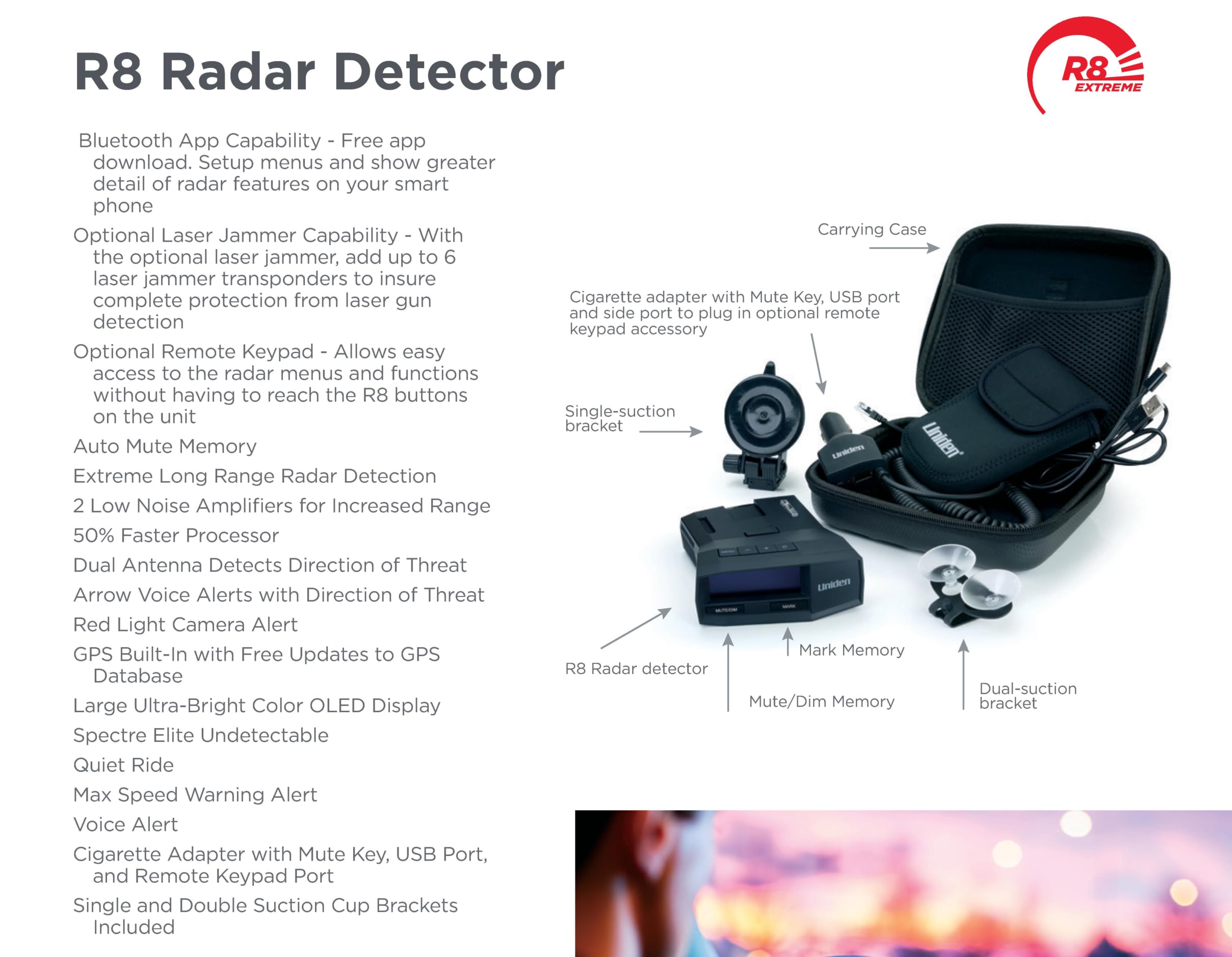 Mua UNIDEN R8 Extreme Long-Range Radar/Laser Detector, Dual-Antennas ...