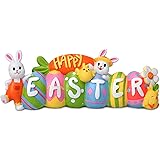 GIMMYFIVE Easter Bunny Eggs with The Word Easter Resin Centerpiece Decor Easter Resin Decoration Rabbits Bunny & Egg Tabletop