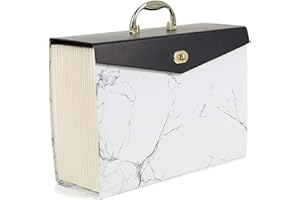 U Brands Fashion Expandable File Folder, Legal Size, 19 Pockets, Marble Print