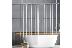 YISURE Extra Wide 108 inch Shower Curtains, XL Shower Curtain Liner 84 inches Long, Clear Waterproof Peva Plastic Liner for Clawfootub Bathtub, 108x84 with 5 Magnets