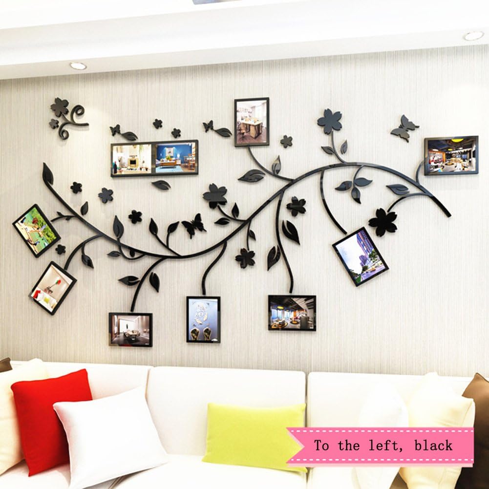 DIY Family Tree Wall Art Stickers Removable Trees Photo Frames Wall Stickers Decals Home Decor Art Decals Sticker,B,XS