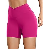 QUEENIEKE Women's Blue High Waist Cycling Athletic Shorts