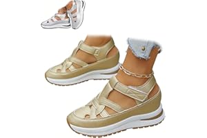 Orthopedic Shoes for Women Summer, Comfortable Platform Hollow Out Breathable Wedge Sneakers, Closed Toe Sandals Beach Shoes 