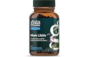 Gaia Herbs Male Libido - Herbal Supplement with Saw Palmetto, Horny Goat Weed & Oats - Traditional Herbs to Support Vitality & Energy Levels for Men* - 60 Vegan Liquid Phyto-Capsules (60 Servings)