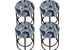 HFCNMY Stool Covers Round,4 Pack Stretch Round Bar Stool Covers Washable Bar Stool Seat Covers Stool Cushion Slipcover Elastic Bar Chair Covers for 13-20 Inch Chair (Blue)