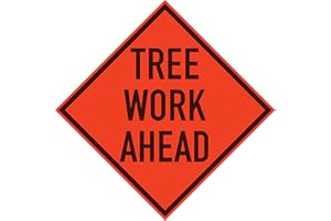OrangeGear™ 48” x 48” MUTCD TTC Compliant Safety Orange Mesh Temporary Traffic Control Rollup Sign with Orange Fiberglass Cross Ribs For 48" Sign Only (Sign Stand Not Included) (Tree Work Ahead)