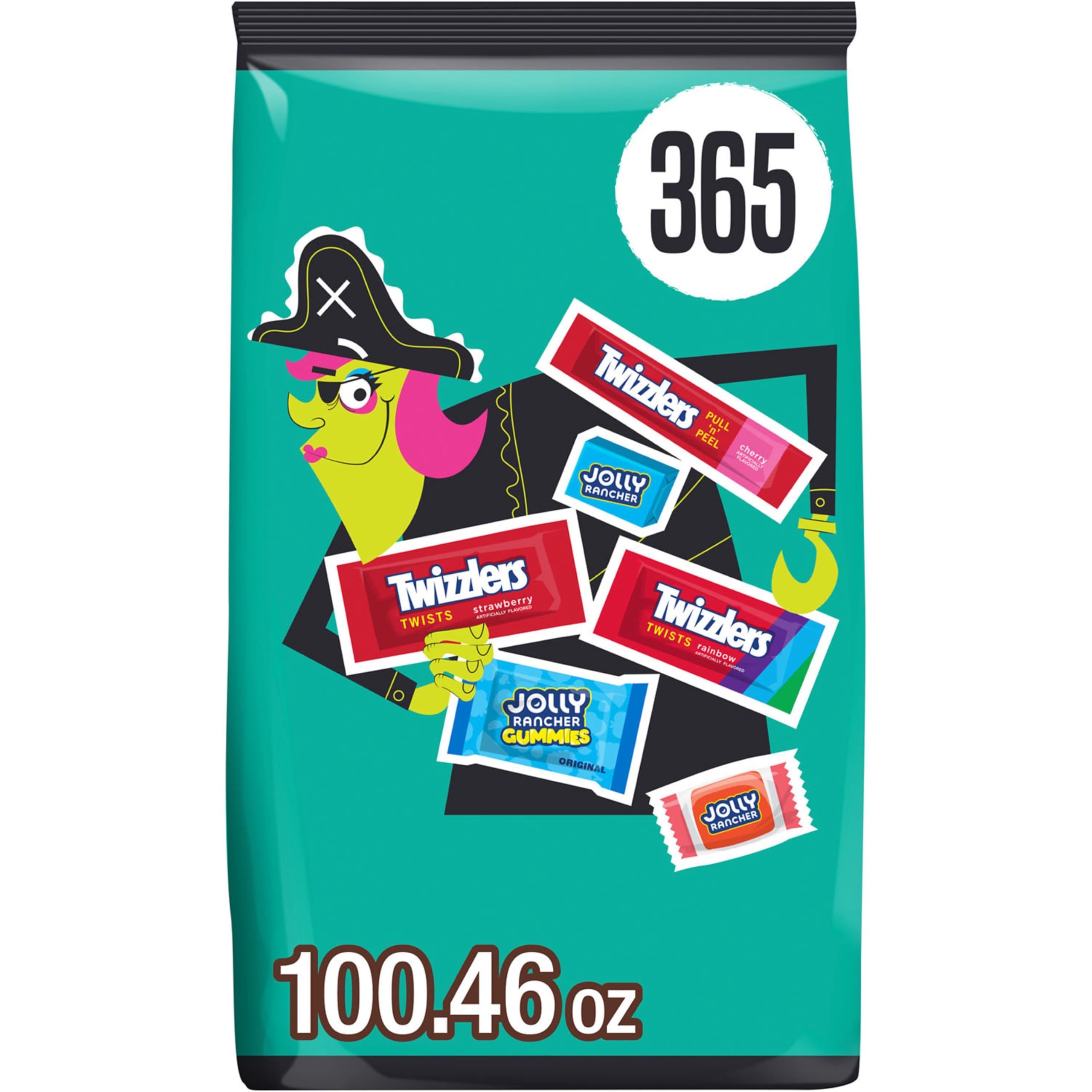Photo 1 of *1/2026* JOLLY RANCHER and TWIZZLERS Assorted Fruit Flavored, Halloween Candy Bulk Bag, 100.46 oz (365 Pieces)