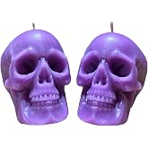 2pcs Purple Skull Candles for Help in Clairvoyance and Divination(Witch, aessthetic, Skeleton, Goth, Spooky, Ritual, Fireplace, Decor, Bloody, Brain, Spiritual, Weird, Satanic, drip)