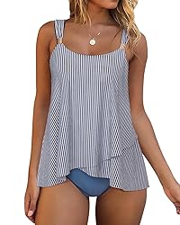 RXRXCOCO Women Tankini Bathing Suits Ruffle High