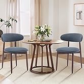 COLAMY Wooden Dining Chairs Set of 2, Modern Fabric Upholstered Kitchen Side Chairs, Farmhouse Dining Room Chair with Foot Pe