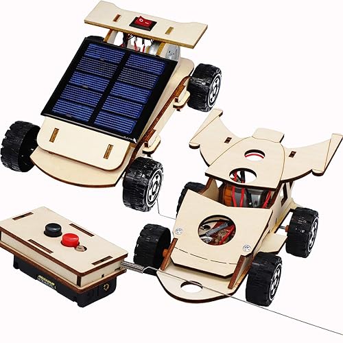 Wooden Solar Wireless Remote Control Car Model Kits to Build