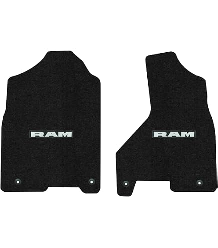 Mopar Ram Premium Black Front Carpet Mat For Crew & Mega Cab - OEM Factory Replacement Floor Mats