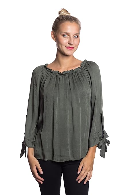 Abbino Bluse mit Ananas - Made in Italy - Frühjahr-Sommer Kollektion Ananas schulterlange Lagune schafft eine weiche, Jugendl