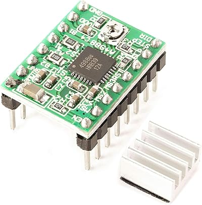 AZDelivery A4988 DMOS Stepper Motor Driver with Headers Heat Sink for Arduino