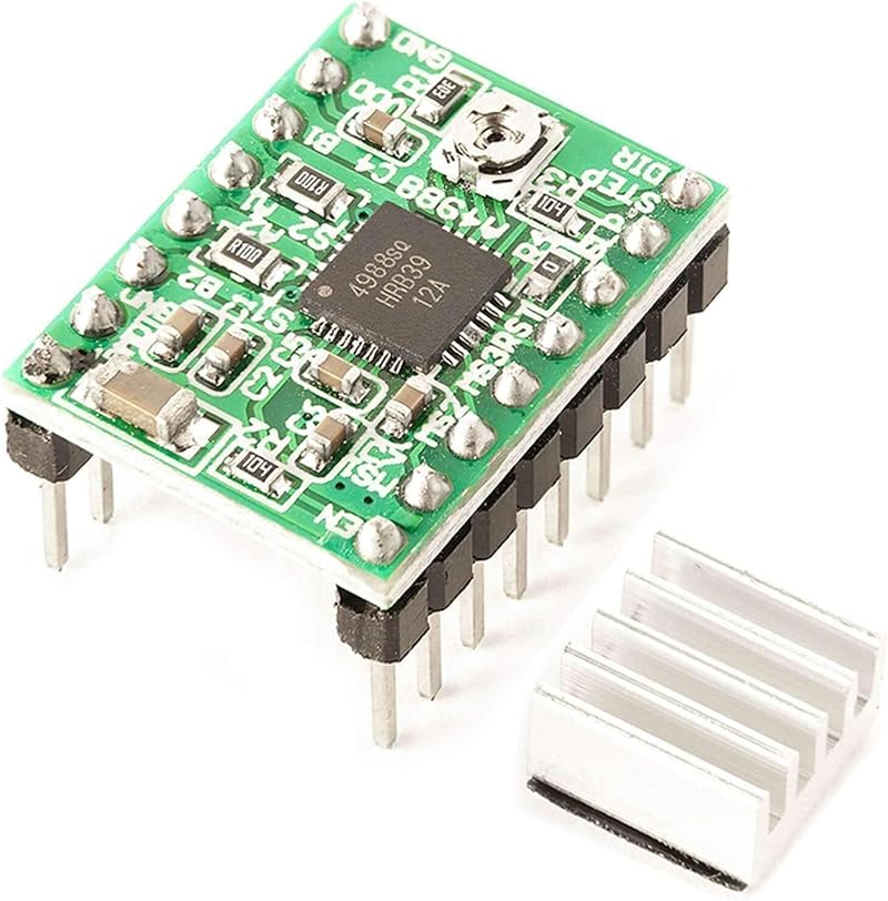 AZDelivery A4988 DMOS Stepper Motor Driver with Headers Heat Sink for Arduino