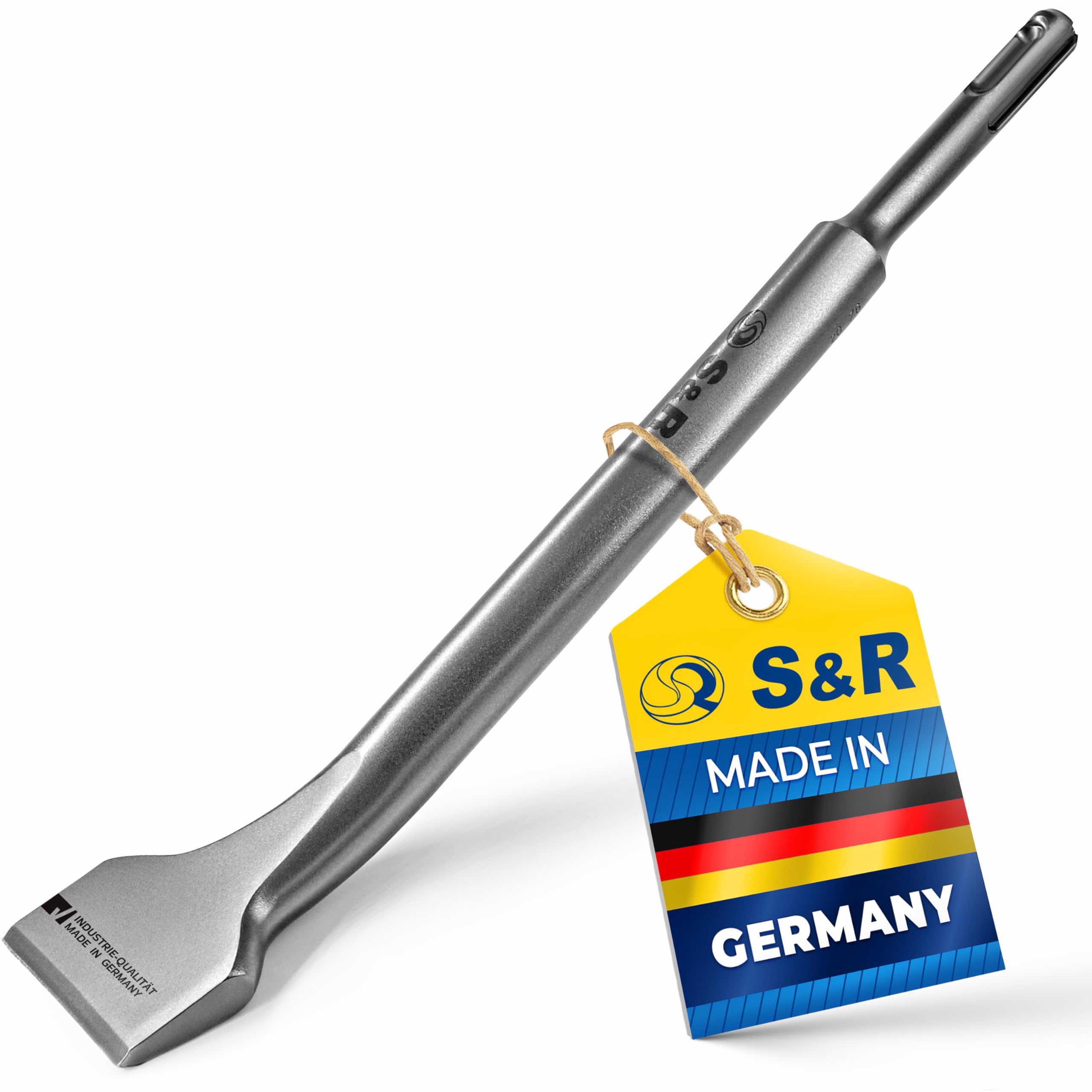 S&R Tile Chisel SDS-Plus 250 x 40 mm/Made in Germany/Curved Shape, optimised Geometry. Professional Quality