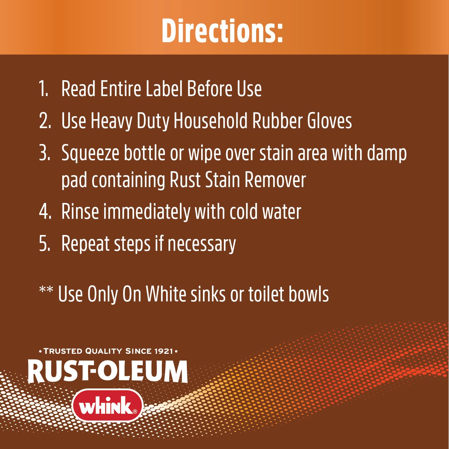 Rust-Oleum Whink Rust Stain Remover | Heavy-Duty Iron Stain Remover Foaming Spray with Excellent Cling for Toilets, Showers, Sinks, Outdoor Siding | 24 oz