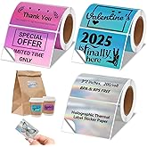 HUIJUTCHEN 3x2'' Holographic Thermal Labels,3 Rolls Square Label Sticker for Phomemo 241BT for MUNBYN 130B/RW402B Printer,600Pcs Waterproof Label Paper for Address/Logo/Barcode/Price/Thanks