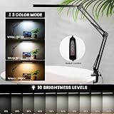 BIENSER LED Desk Lamp with Clamp Swing Arm 3 Color Modes 10 Brightness Levels view 2