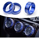 for Subaru AC Knob Cover Accessory Center Console Switch Volume Temp Control Button Ring Trim Compatible with Forester 2014-2018, Crosstrek XV 2013-2017,Impreza 2014-2016,WRX/STi 2015-2020 Blue 3 PCS