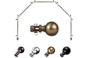 Rod Desyne 13/16" Jodi 5-Sided Bay Window Curtain Rod - Antique Brass