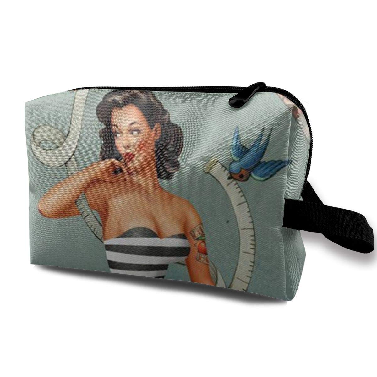 Pin-Up Girl Toiletry Bag Multifunction Cosmetic Bag Portable Makeup Pouch Travel Organizer Bag For Women Girls