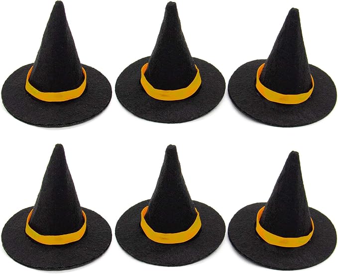 Yuntau 36 Piece Mini Halloween Decorations Set - 12 Witch Hats, 12 Brooms, 12 Tiny Books For DIY Crafts & Party